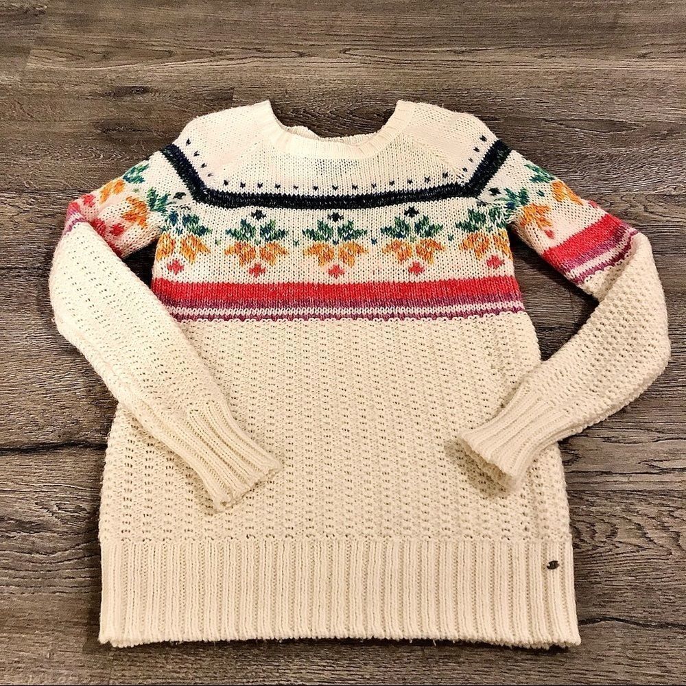 AMERICAN EAGLE OUTFITTERS Jegging Sweater Wool Blend Fair Isle Ivory Womens XS